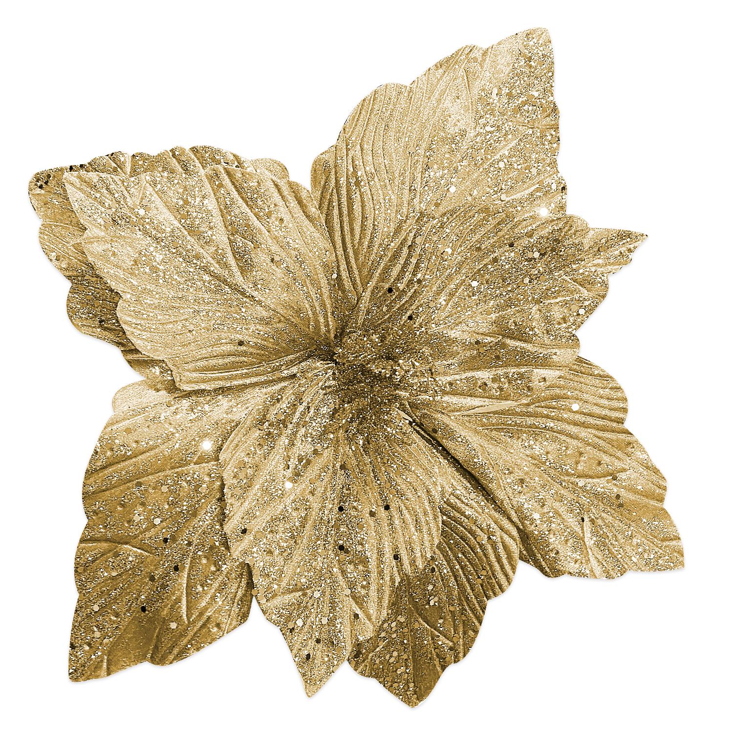 FLOR NAVIDEÑA DORADA 40CM (BJX60)