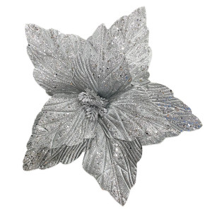 FLOR NAVIDEÑA PLATEADA 40CM (BJX60)