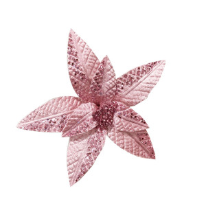 FLOR NAVIDEÑA ROSADA CLARA 26CM (BJX100)