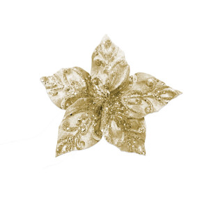 FLOR NAVIDEÑA DORADA 24CM (BJX120)