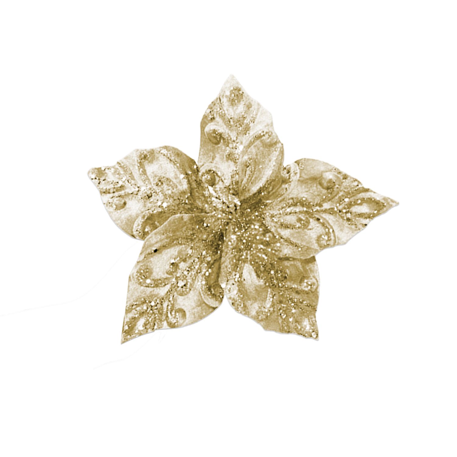 FLOR NAVIDEÑA DORADA 24CM (BJX120)