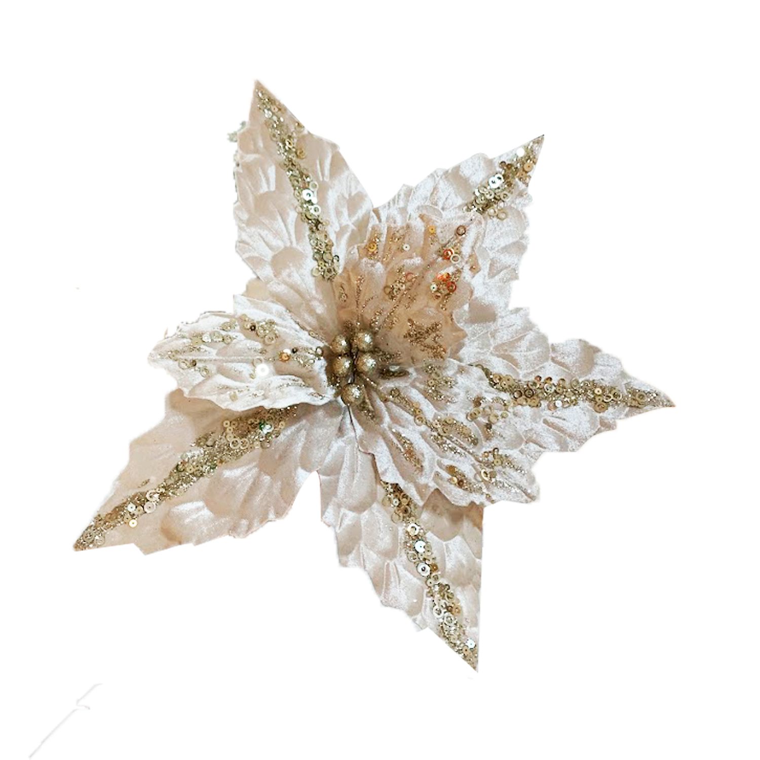 FLOR NAVIDEÑA CHAMPAÑA 44*38CM (BJX80)