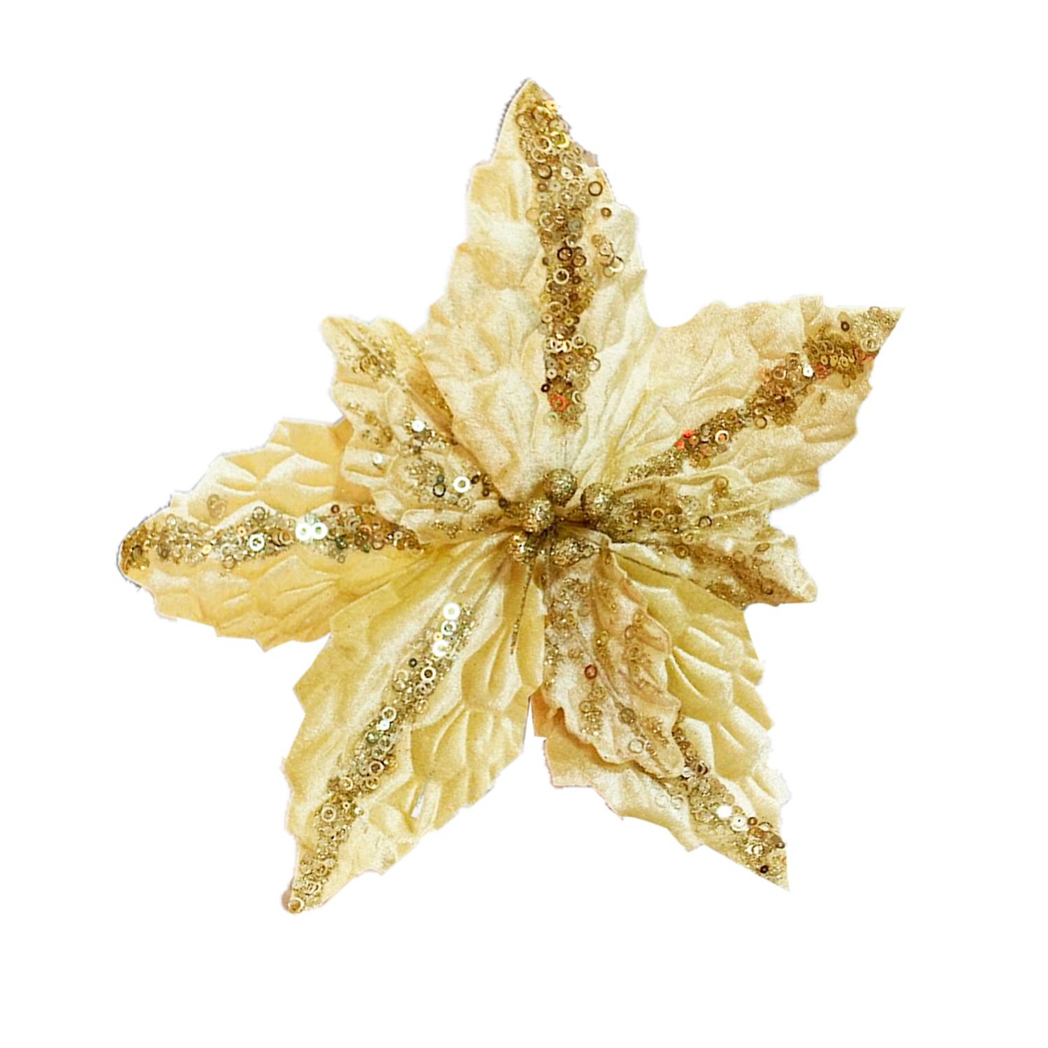 FLOR NAVIDEÑA DORADA 44*38CM (BJX80)