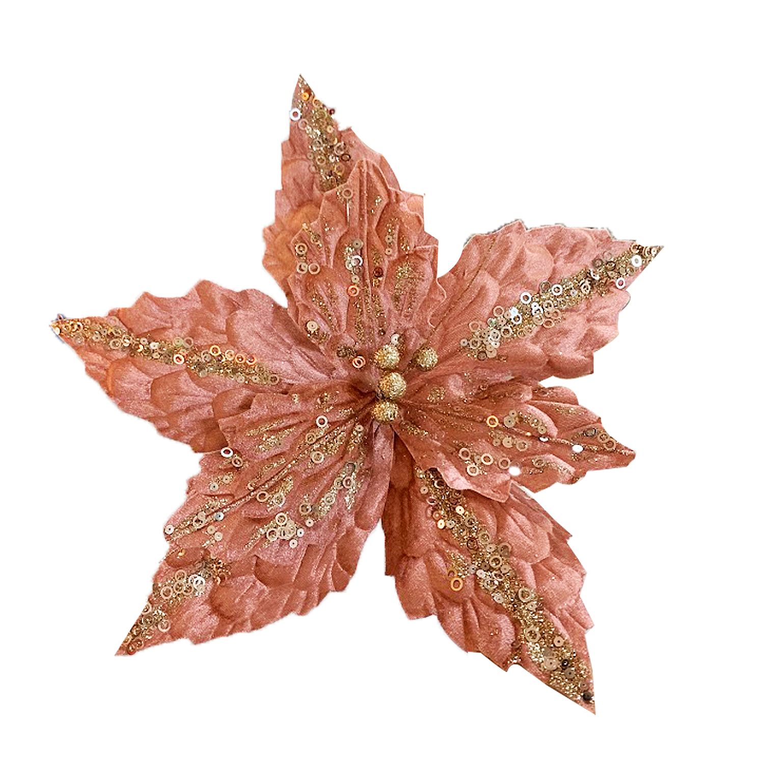 FLOR NAVIDEÑA PALO ROSA 44*38CM (BJX80)