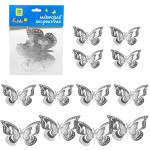 MARIPOSA DECORATIVA PLATEADA X12 (PQTX12)