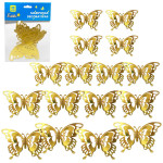 MARIPOSA DECORATIVA DORADA X12 (PQTX12)