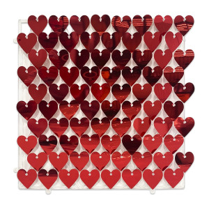 CORTINA PANEL CORAZONES 30*30 ROJA: