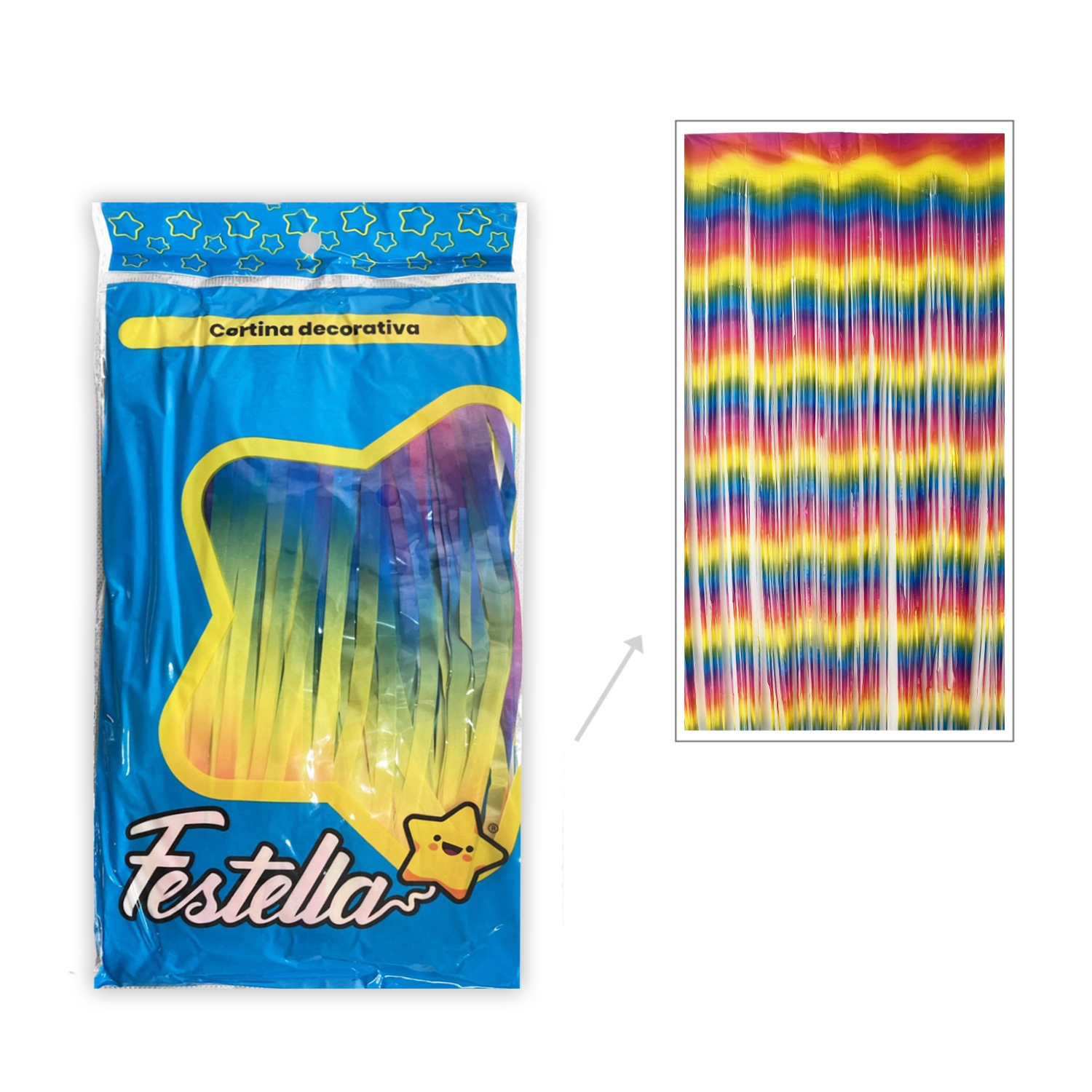CORTINA DE FIESTA NEON DEGRADE 1M*2M