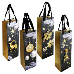 BOLSA NAVIDEÑA PARA BOTELLA  (PQTX12)