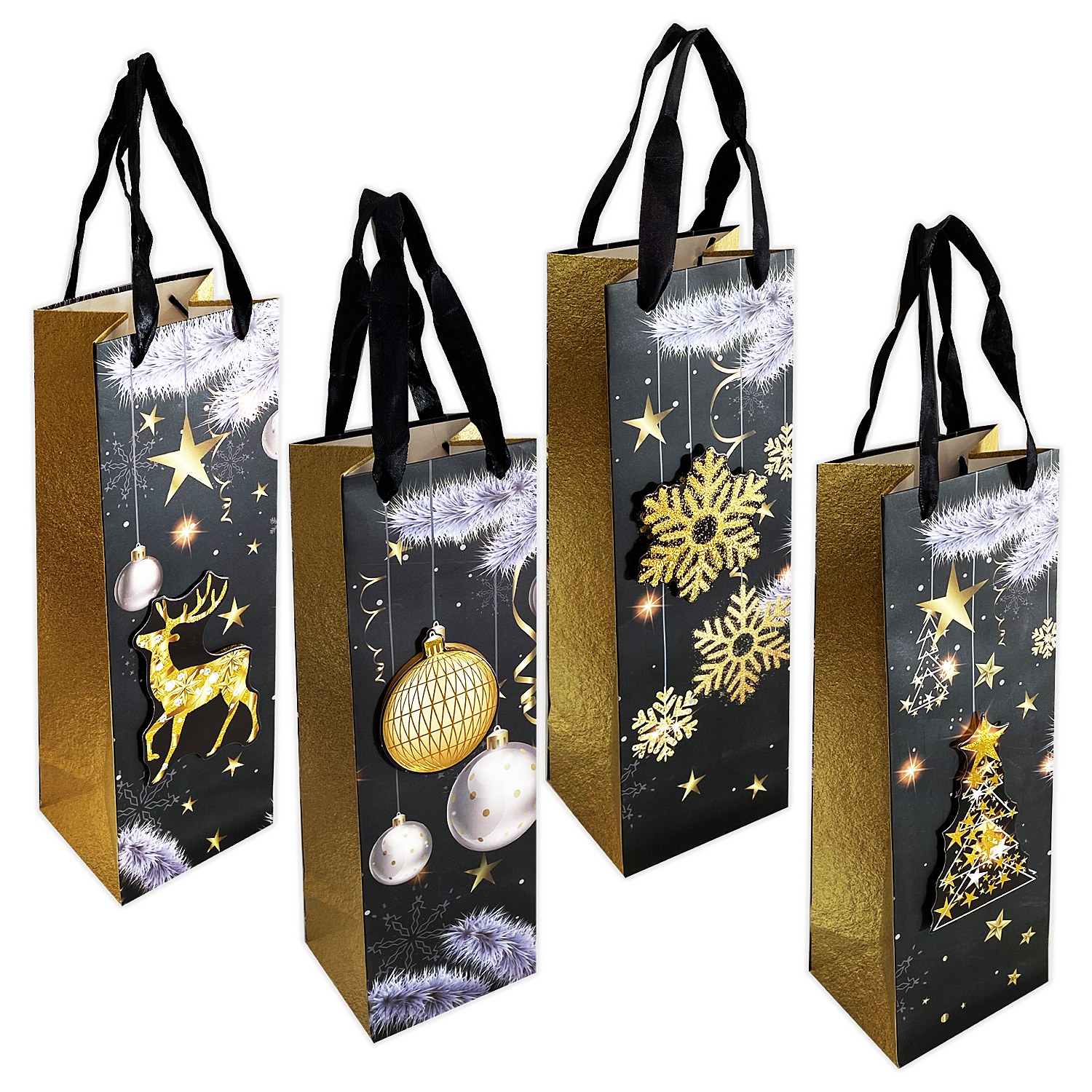 BOLSA NAVIDEÑA PARA BOTELLA  (PQTX12)