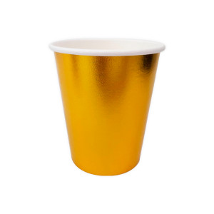 VASO DE FIESTA LISO X10 DORADO