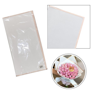 PAPEL COREANO BLANCO BORDE METALIZADO X20:
