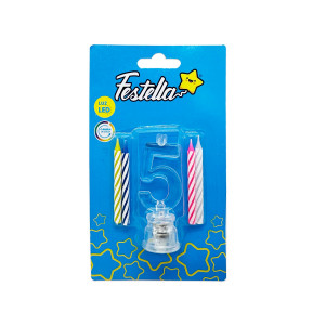 LUZ LED #5 CON VELA X4