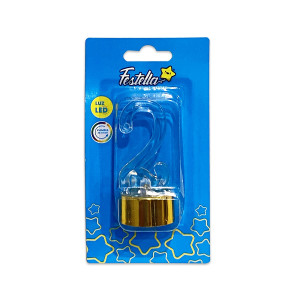 LAMPARA LED # 2 CON BASE DORADA (PQTX12)