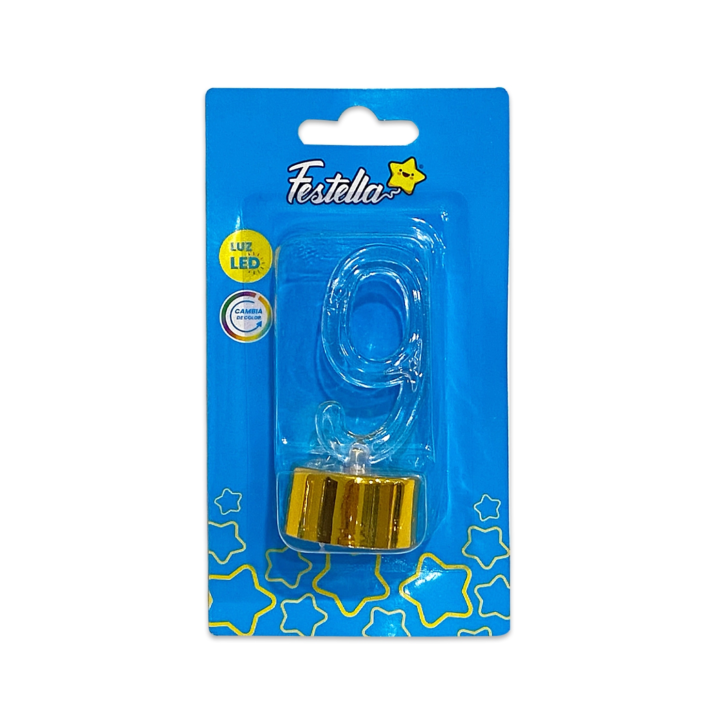 LAMPARA LED # 9 CON BASE DORADA (PQTX12)