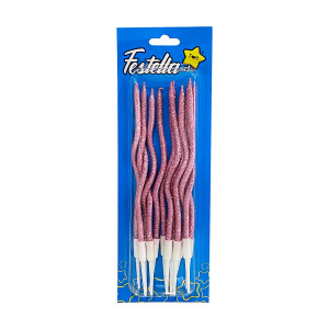 VELA X12 ESCARCHADA PALO ROSA (CJX24)