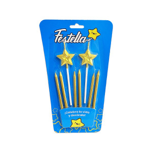 VELAS DECORATIVAS X8 DORADA (CJX24)