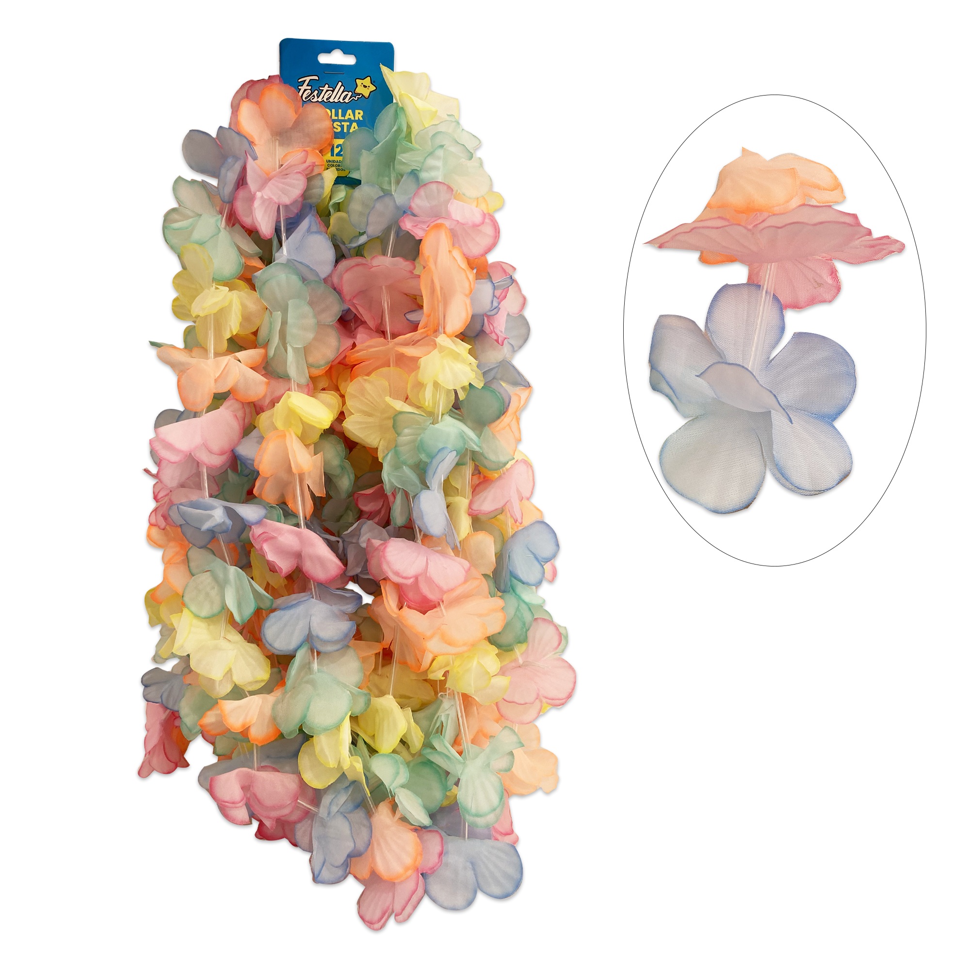 COLLAR HAWAIANO DOBLE HOJA PARA FIESTA (CRTX12)