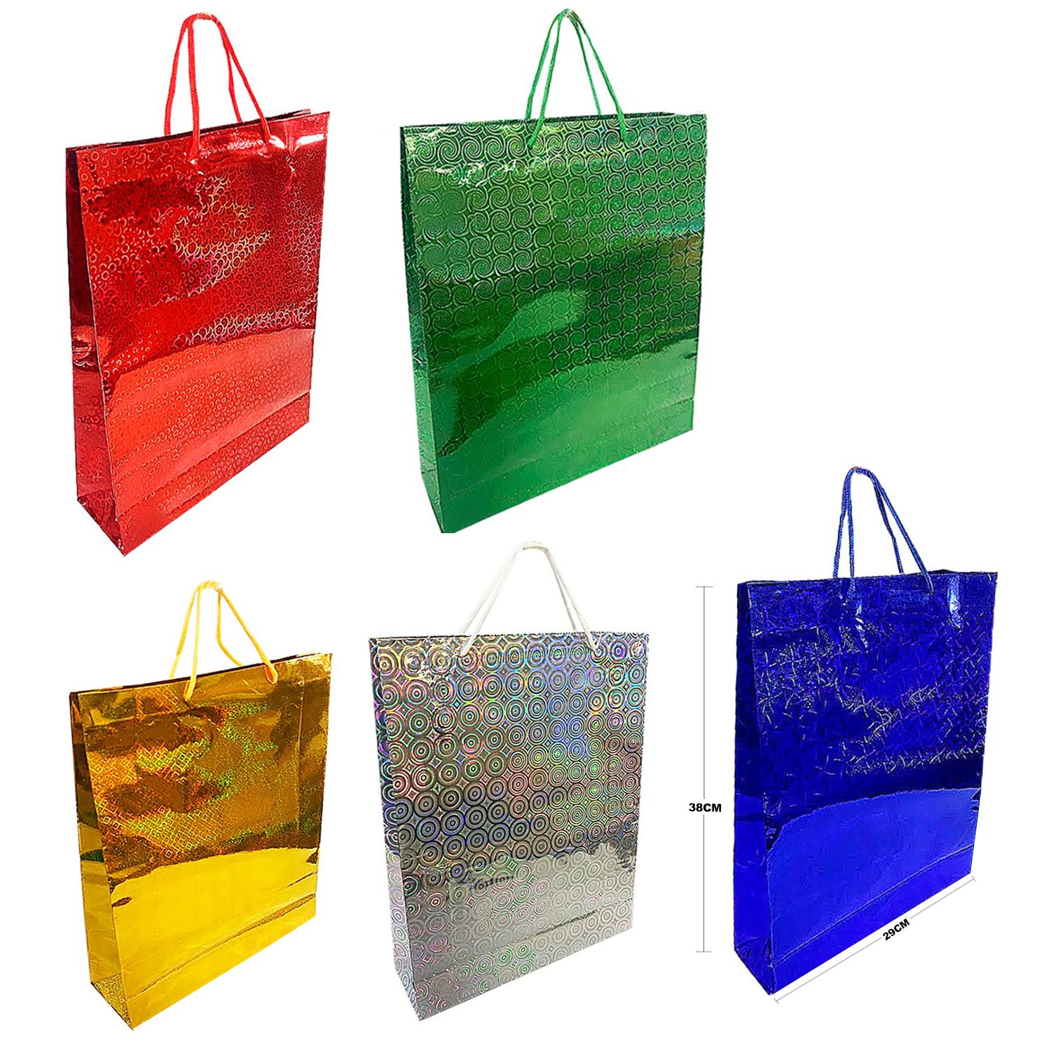 BOLSA REGALO HOLOGRAMA 38*29*9CM (PQTX12)