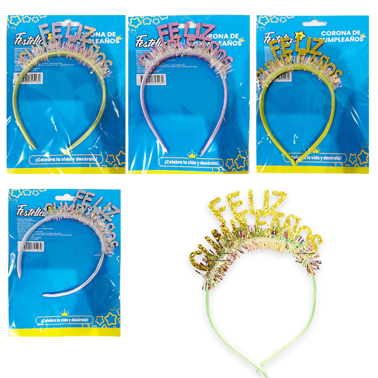 DIADEMA FELIZ CUMPLEAÑOS (PQTX12)