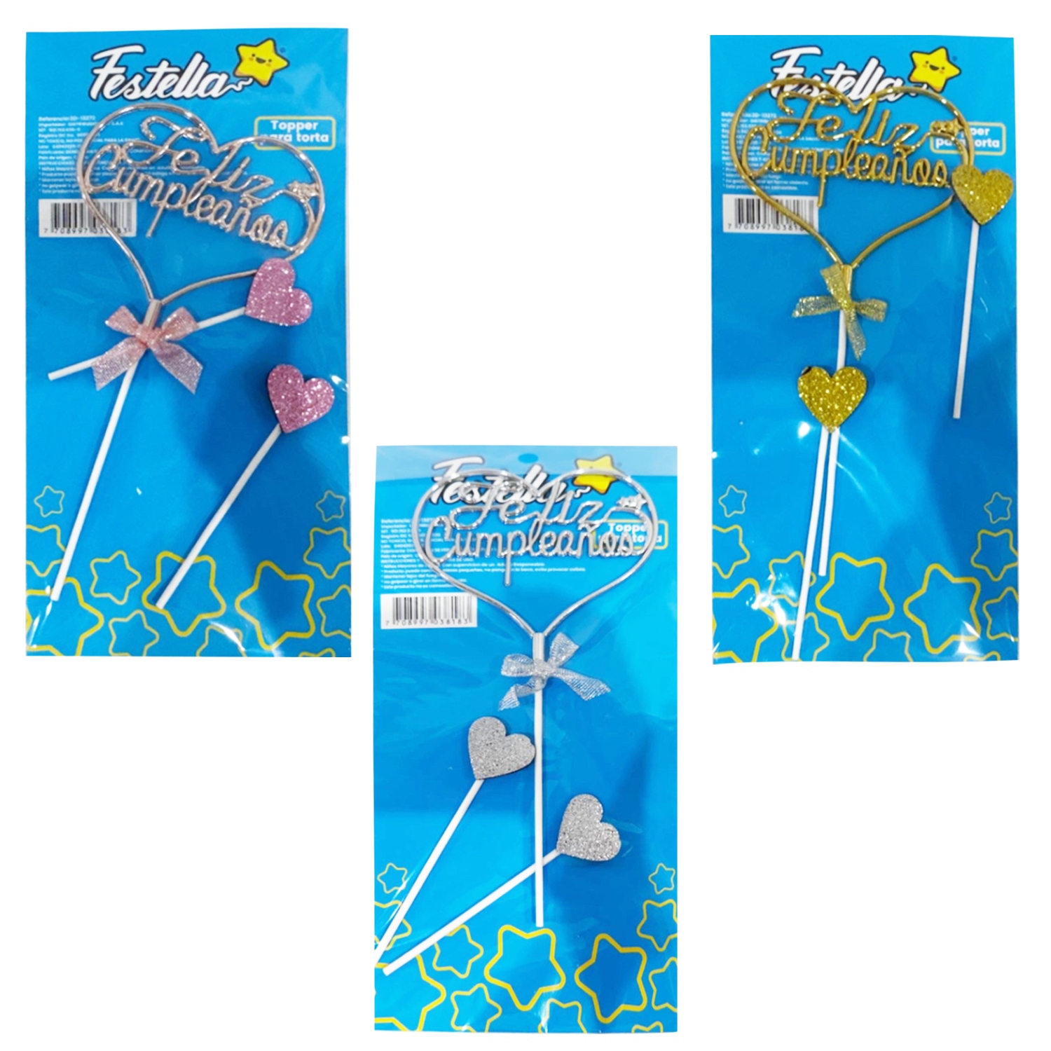 ADORNO CORAZON FELIZ CUMPLEAÑOS PARA PASTEL (PQTX12)