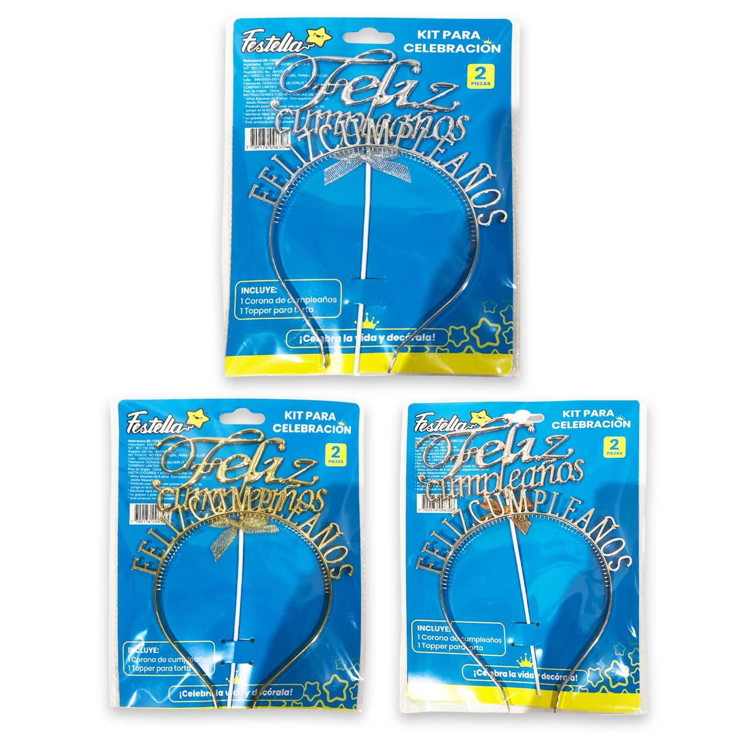 KIT ACCESORIOS FELIZ CUMPLEAÑOS (PQTX12)