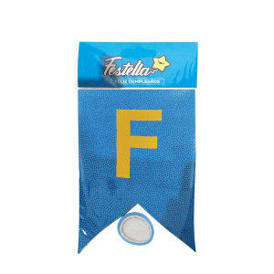 BANDERIN FELIZ CUMPLEAÑOS RELIEVE AZUL (PQTX12)