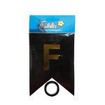 BANDERIN FELIZ CUMPLEAÑOS RELIEVE NEGRO (PQTX12)