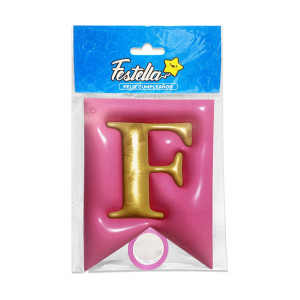 BANDERIN FELIZ CUMPLEAÑOS TIPO 3D FUCSIA (PQTX12)