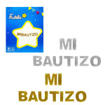 LETRERO MI BAUTIZO ESCARCHADO (PQTX12)