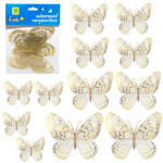 MARIPOSA DECORATIVA DORADA X12 (PQTX12)