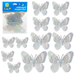 MARIPOSA DECORATIVA PLATEADA X12 (PQTX12)