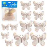 MARIPOSA DECORATIVA PALO ROSA X12 (PQTX12)