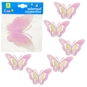MARIPOSA DECORATIVA TORNASOL X6 (PQTX12)