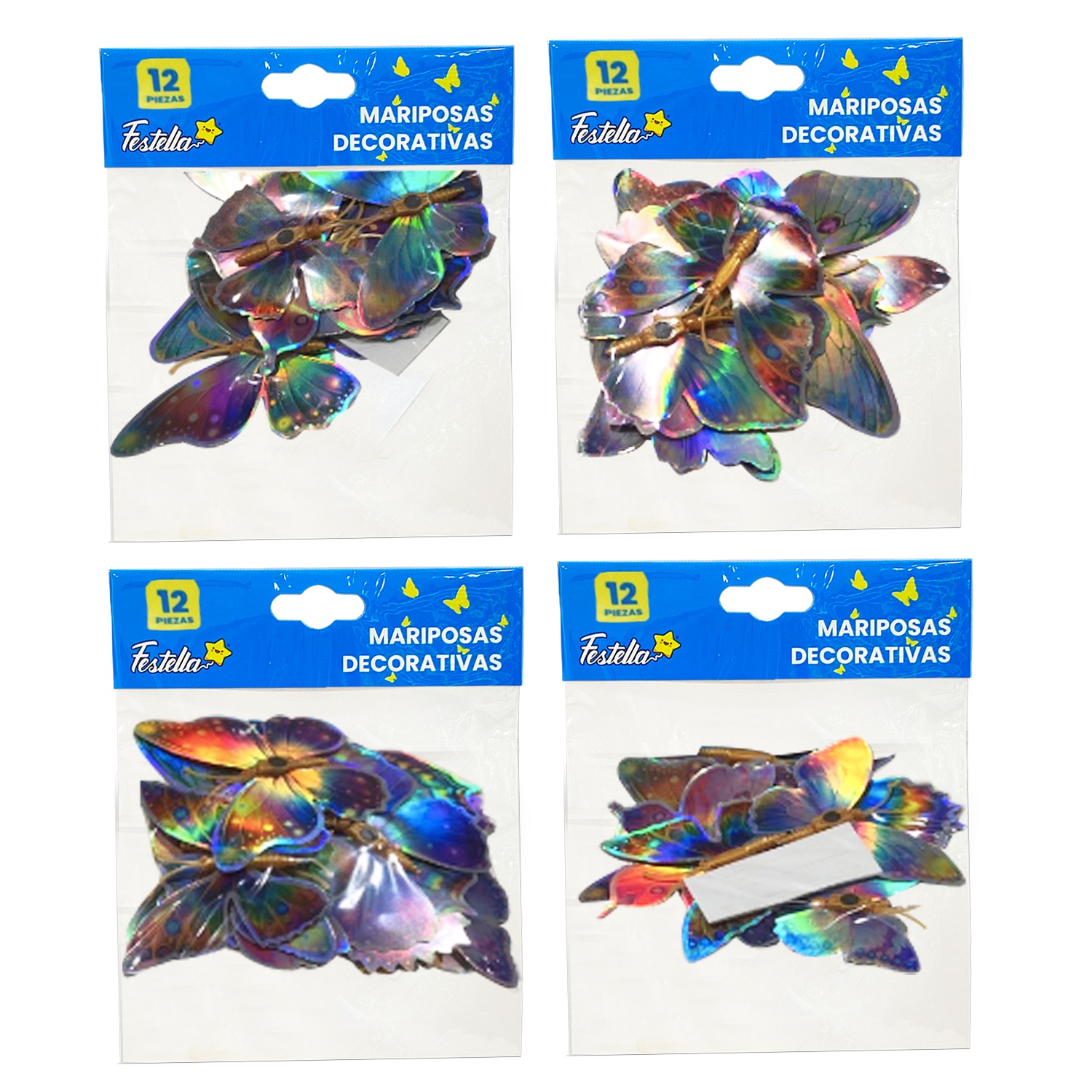 MARIPOSA DECORATIVA TORNASOL X12 (PQTX12)