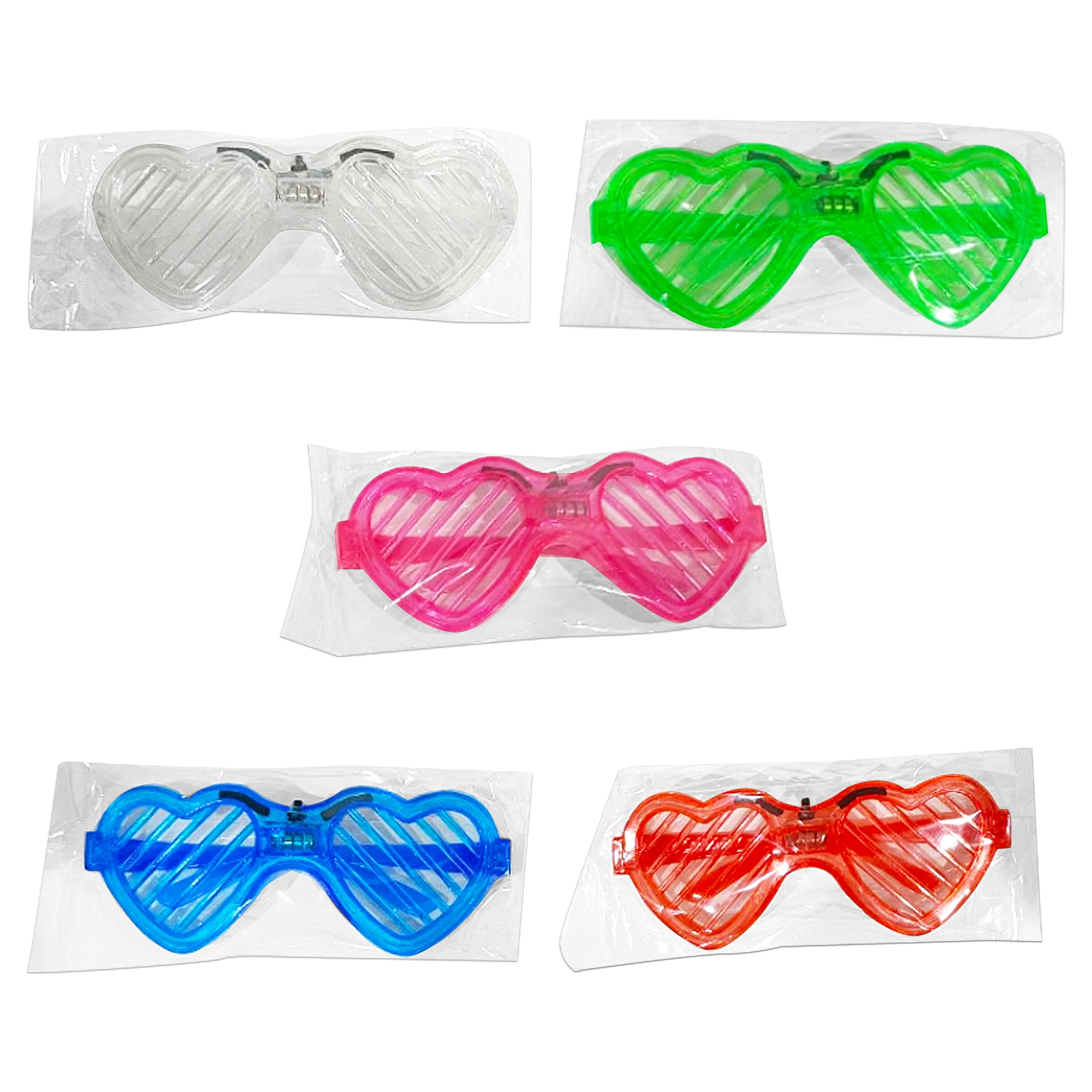 GAFAS NEON CORAZON CON LUZ PARA FIESTA