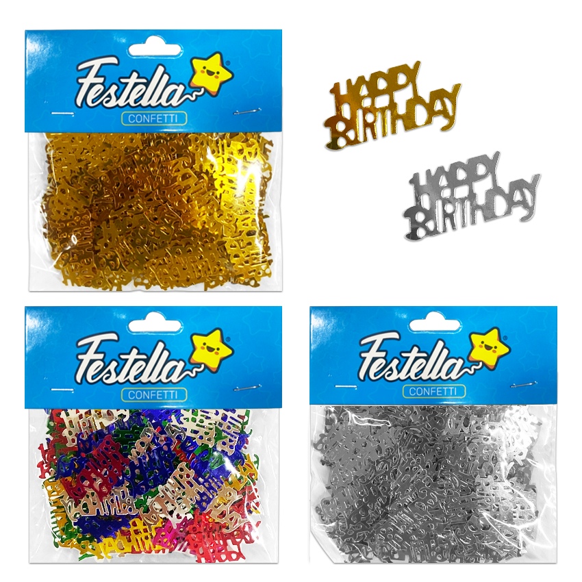 CONFETI PARA MESA FELIZ CUMPLEAÑOS (PQTX12)
