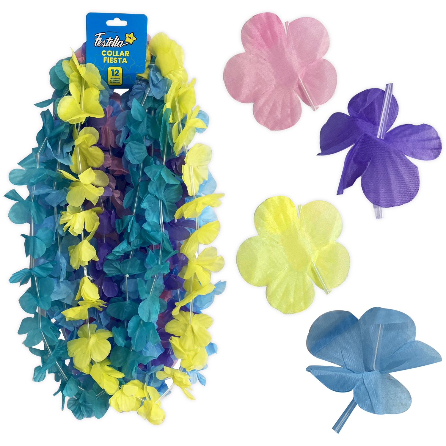 COLLAR HAWAIANO COLORES PASTEL (CARTX12)(PQTX24)