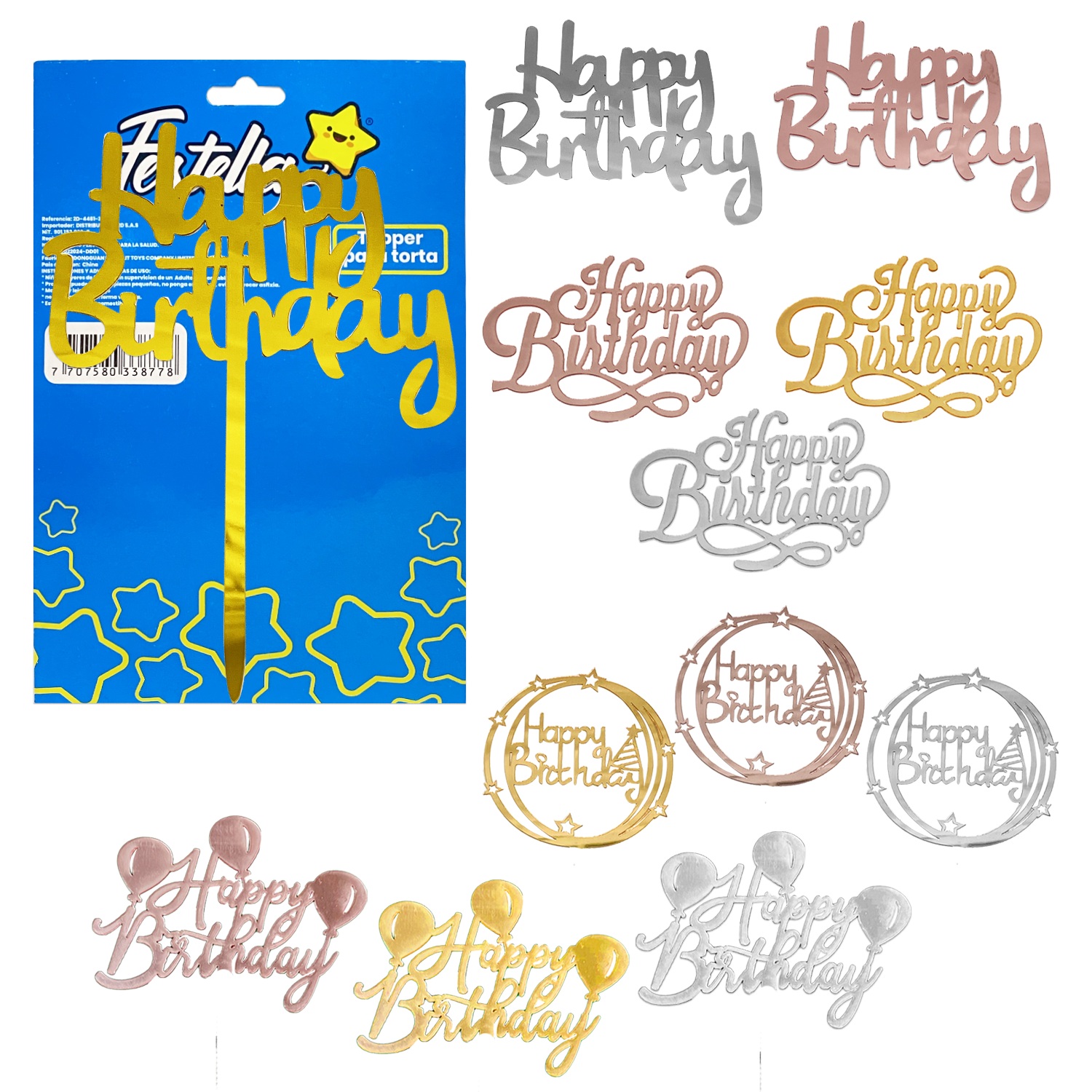 ADORNO FELIZ CUMPLEAÑOS PARA PASTEL