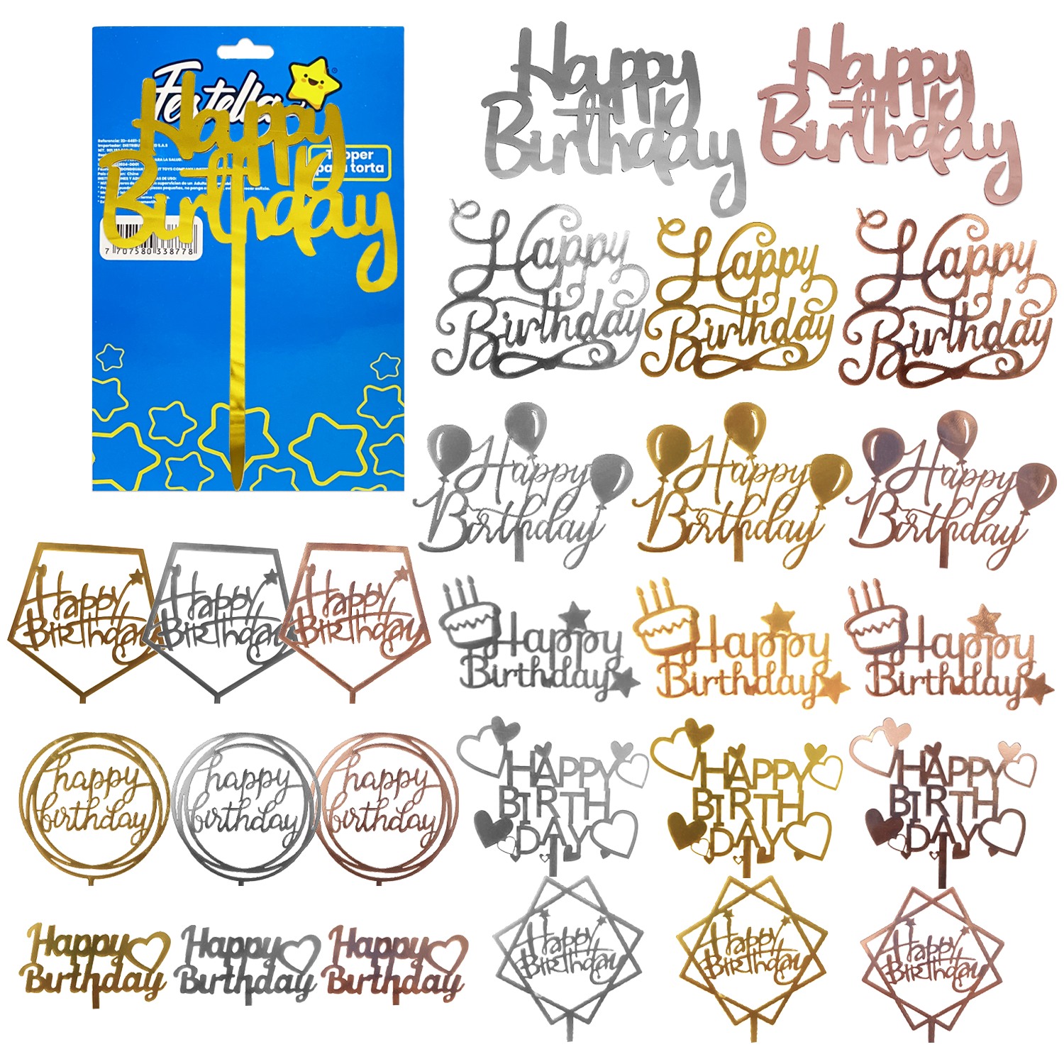 ADORNO FELIZ CUMPLEAÑOS PARA PASTEL