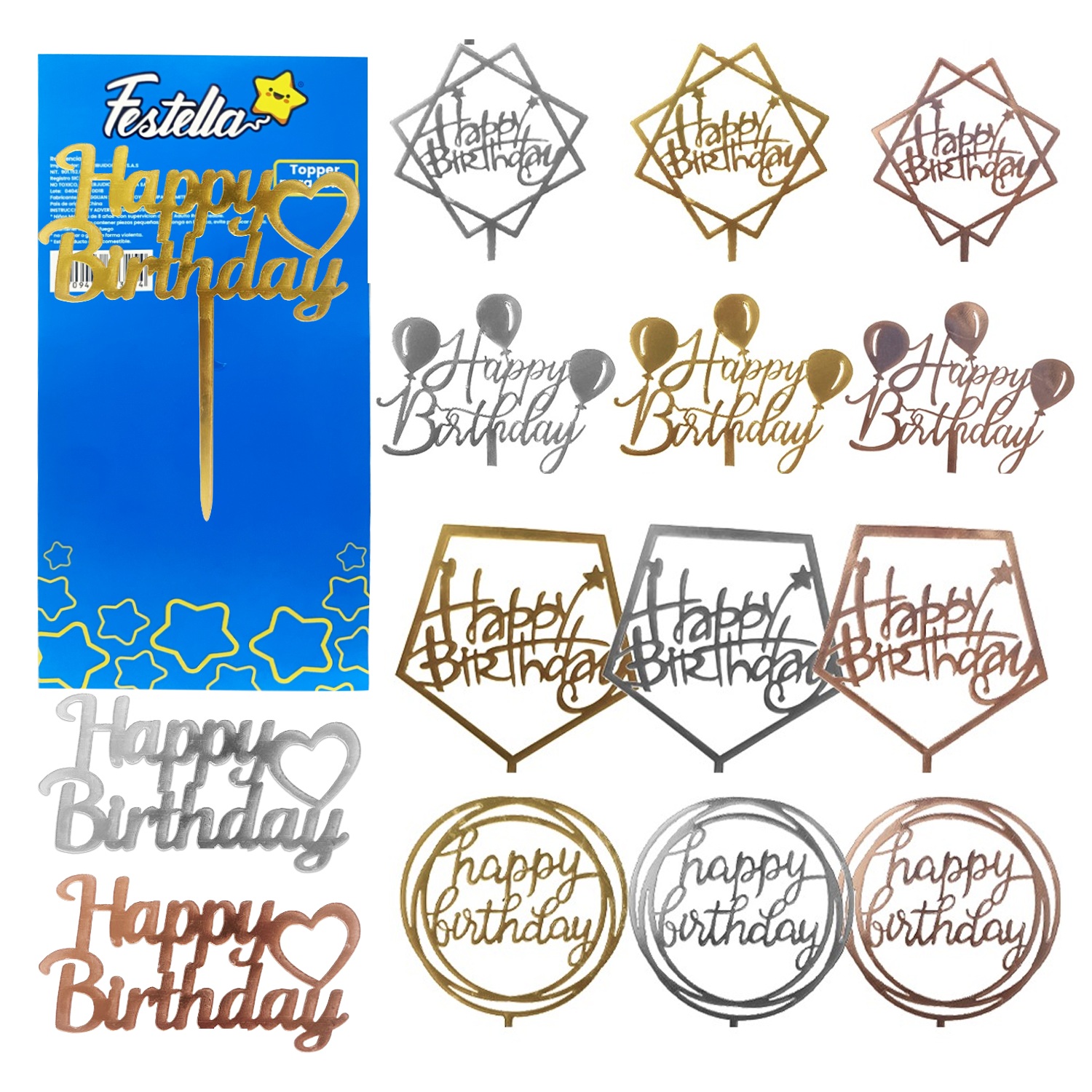 ADORNO FELIZ CUMPLEAÑOS PARA PASTEL