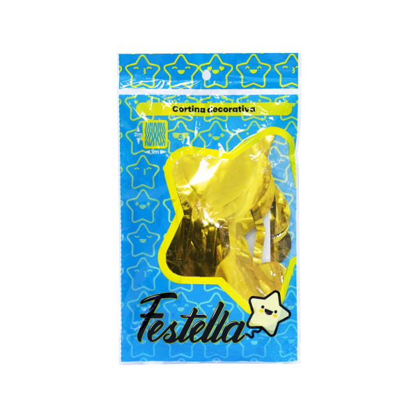 CORTINA DE FIESTA CORAZON DORADA 2*1M (PQTX12)