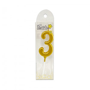 VELA NUMERO #3 DORADO (CJX24)