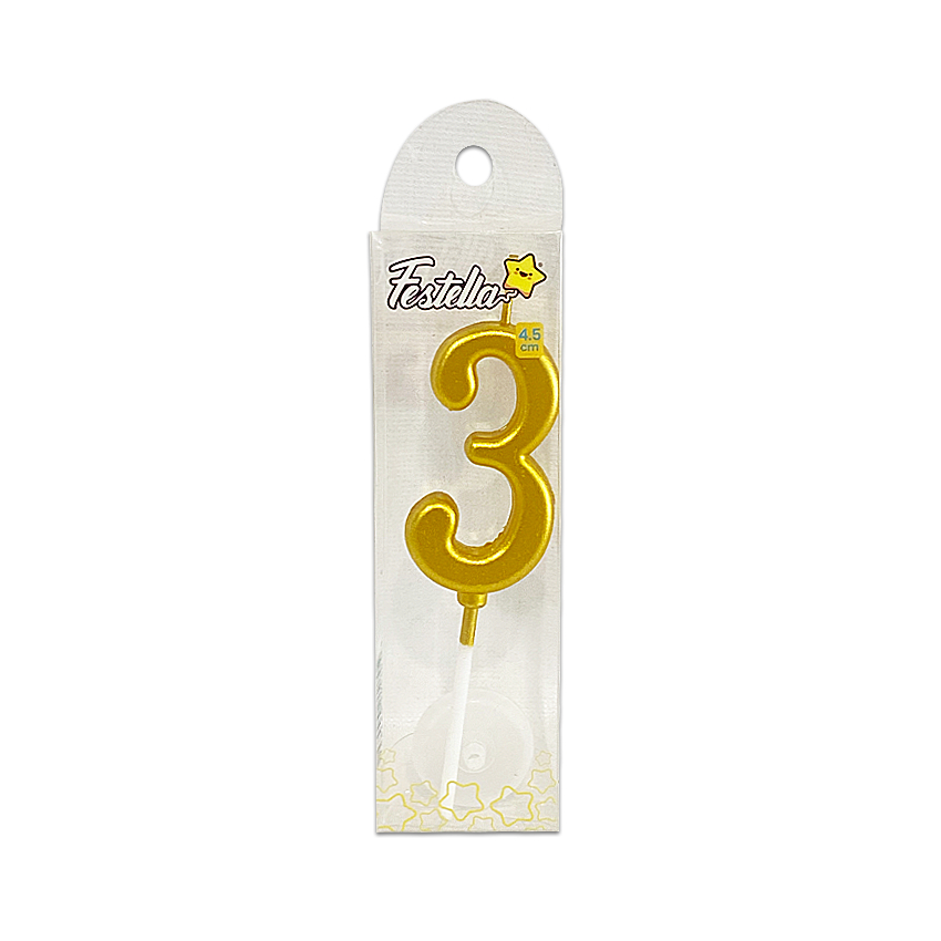 VELA NUMERO #3 DORADO (CJX24)