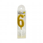 VELA NUMERO #6 DORADO (CJX24)