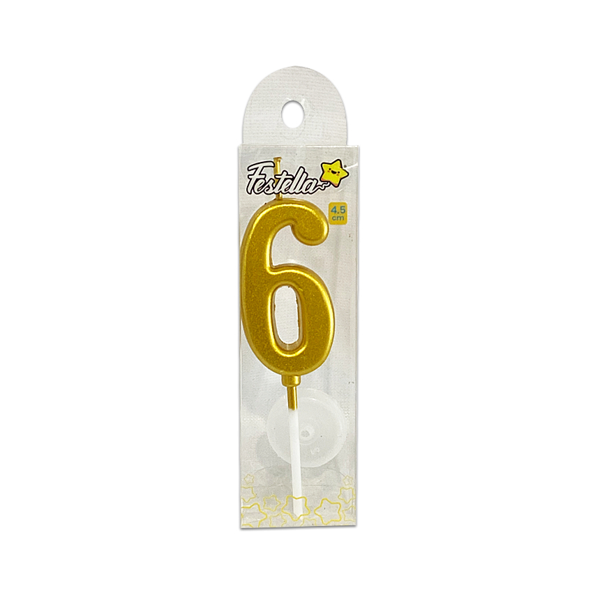 VELA NUMERO #6 DORADO (CJX24)