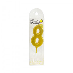 VELA NUMERO #8 DORADO (CJX24)