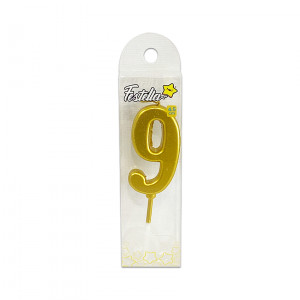 VELA NUMERO #9 DORADO (CJX24)