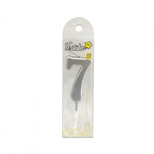 VELA NUMERO #7 PLATEADA (CJX24)
