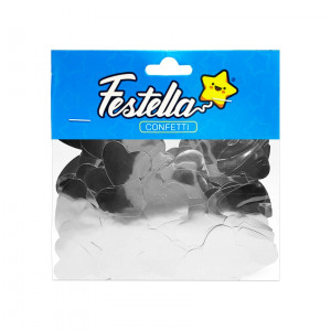 CONFETI PARA GLOBO CORAZON PLATEADO (PQTX12)